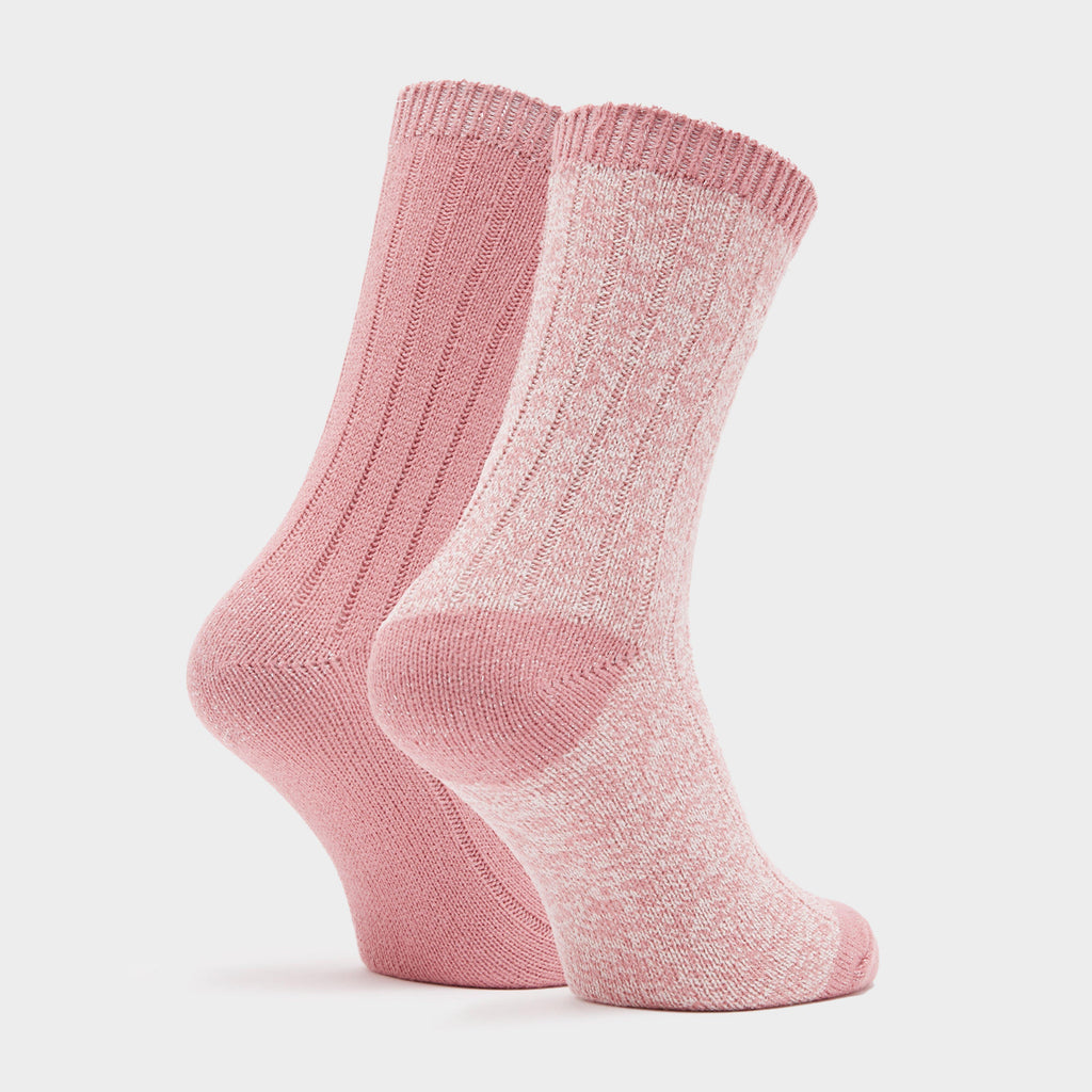 Womens Supersoft Boot Socks 2 Pack Rose