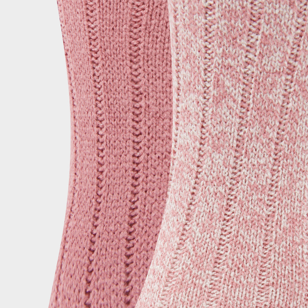 Womens Supersoft Boot Socks 2 Pack Rose