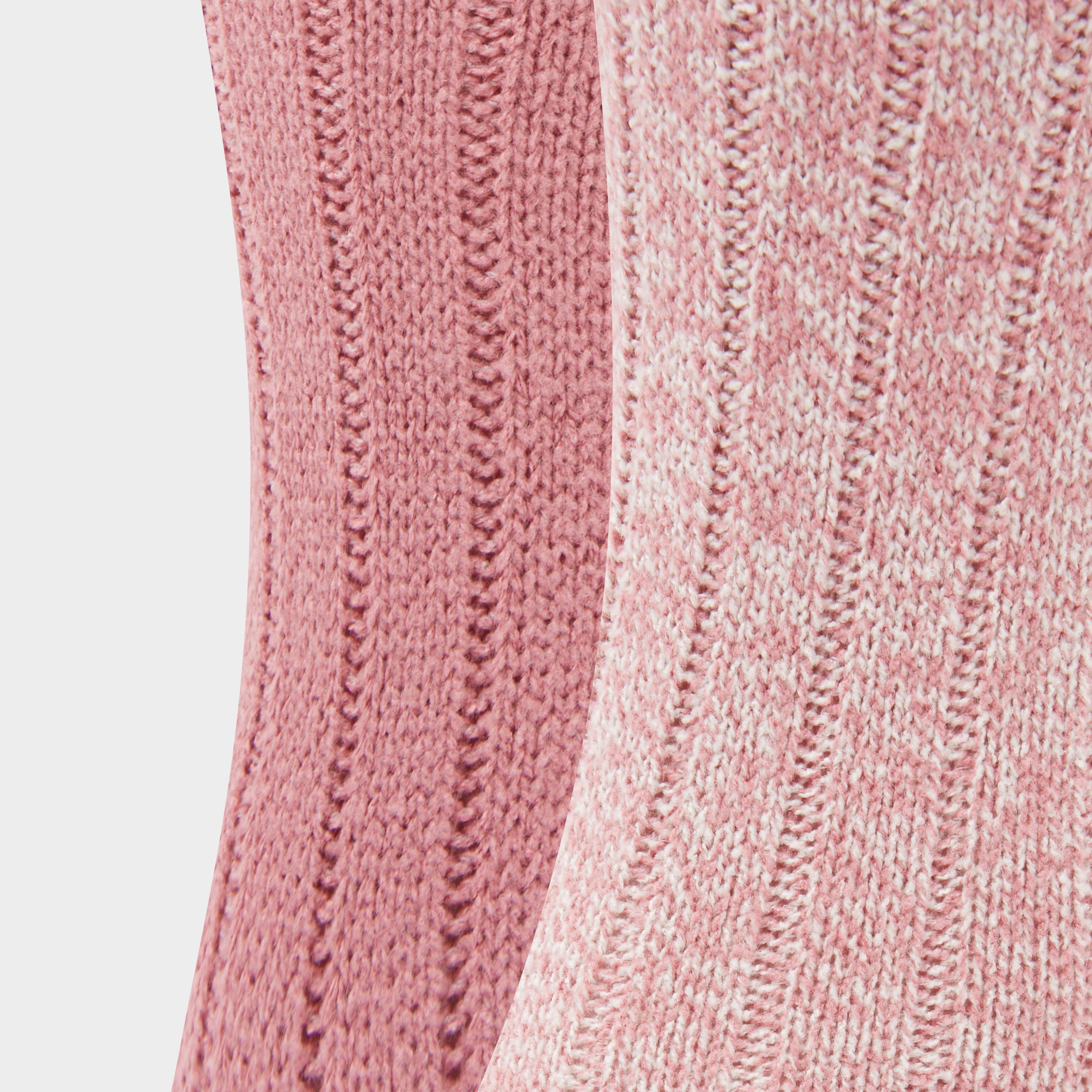 Womens Supersoft Boot Socks 2 Pack Rose