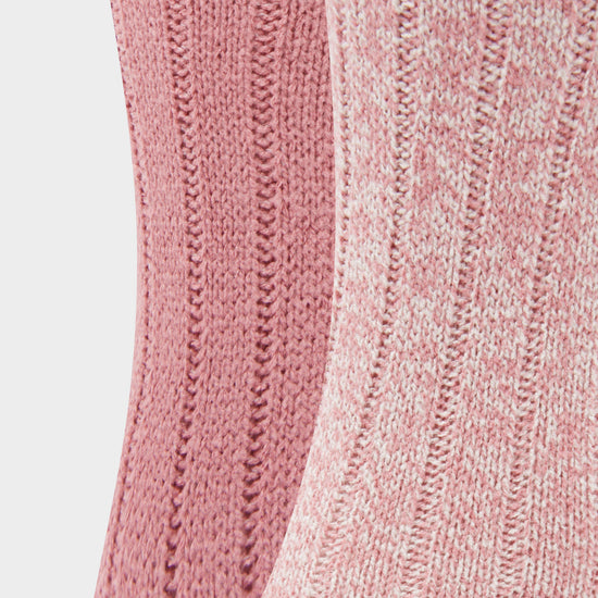 Womens Supersoft Boot Socks 2 Pack Rose