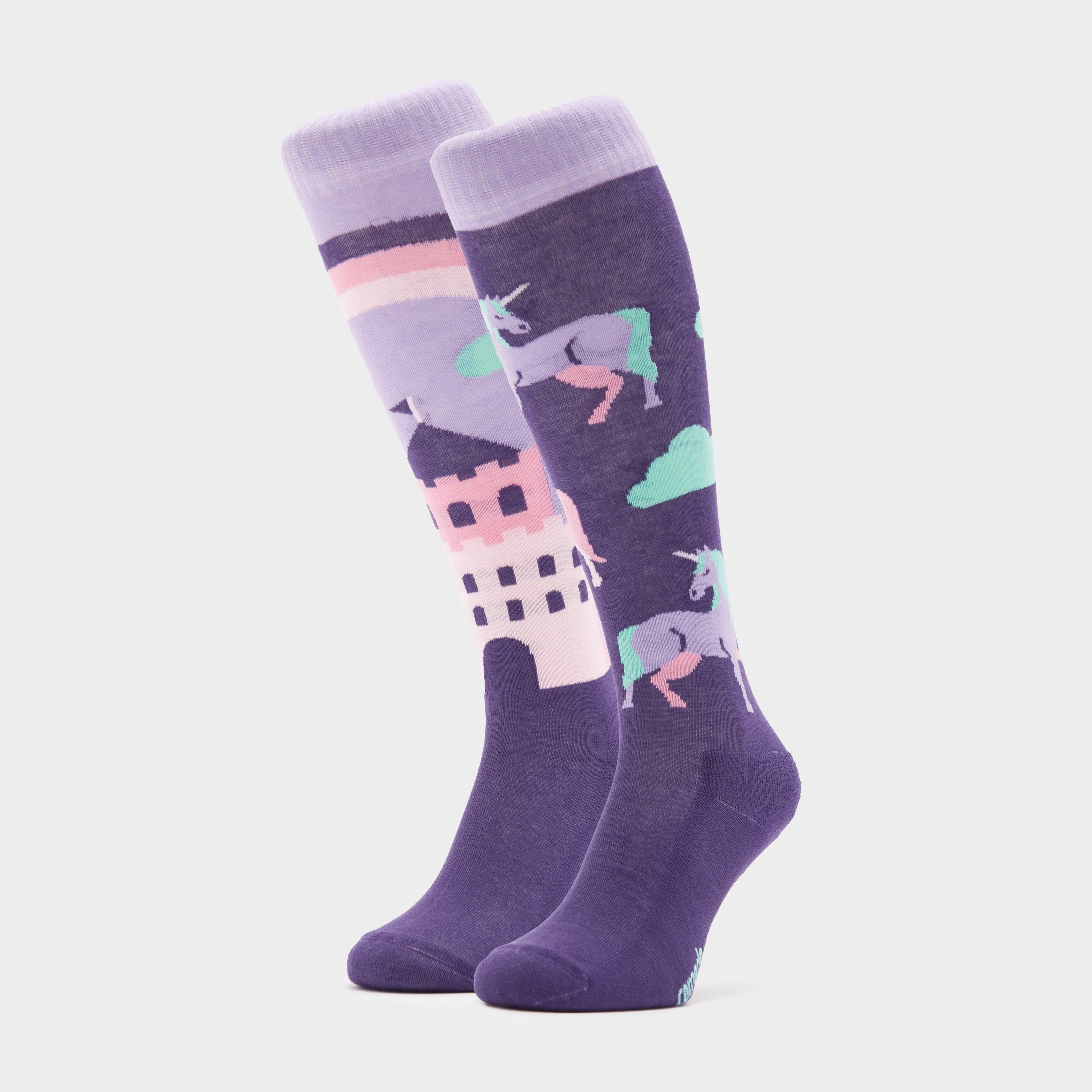 Kids Novelty Socks Purple Unicorn