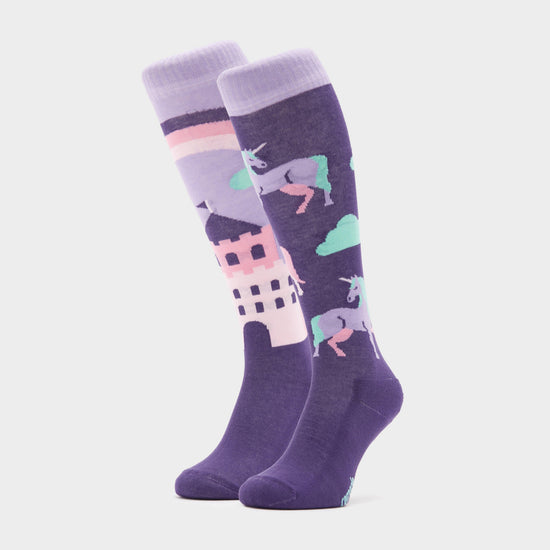 Kids Novelty Socks Purple Unicorn