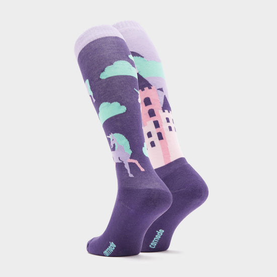 Kids Novelty Socks Purple Unicorn