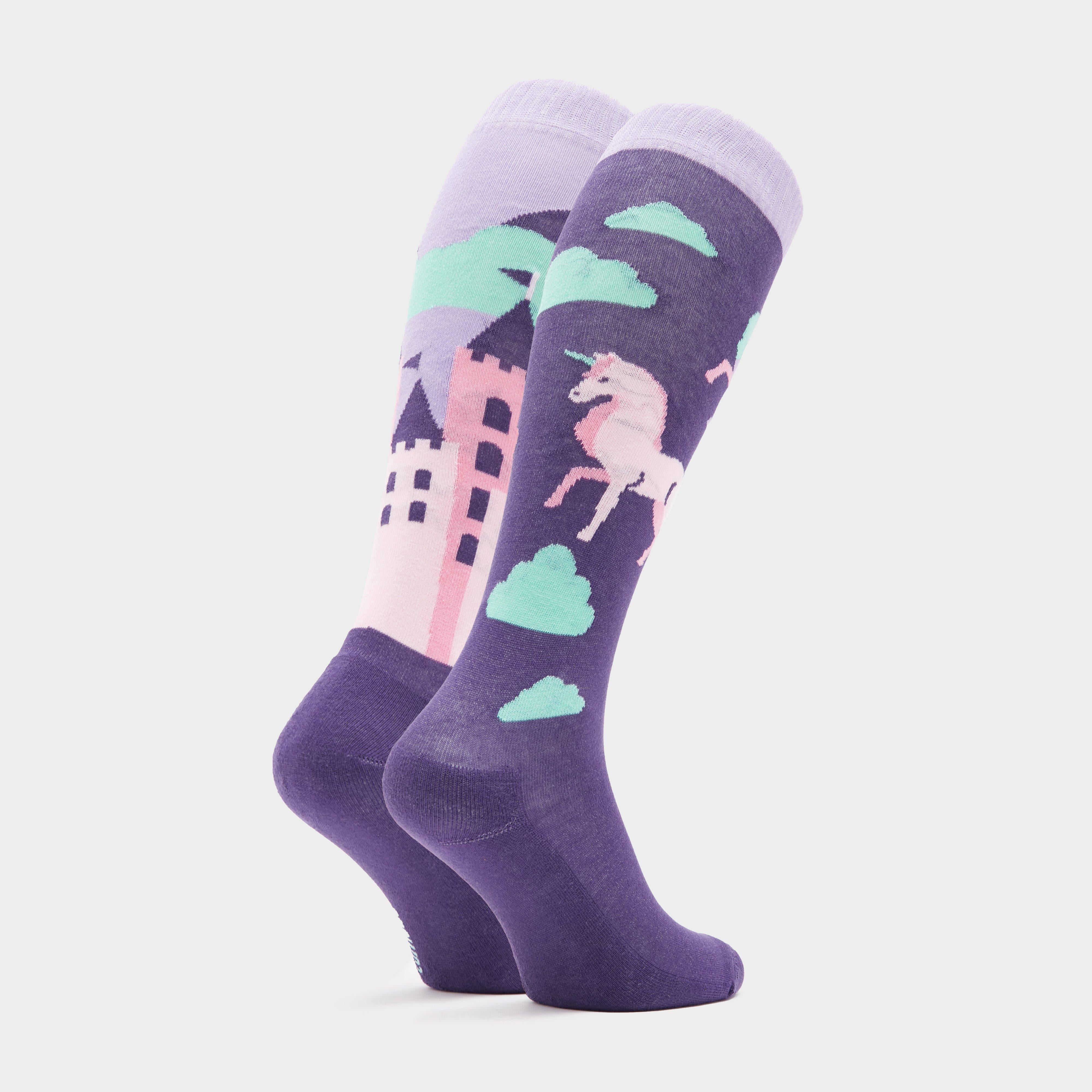 Kids Novelty Socks Purple Unicorn