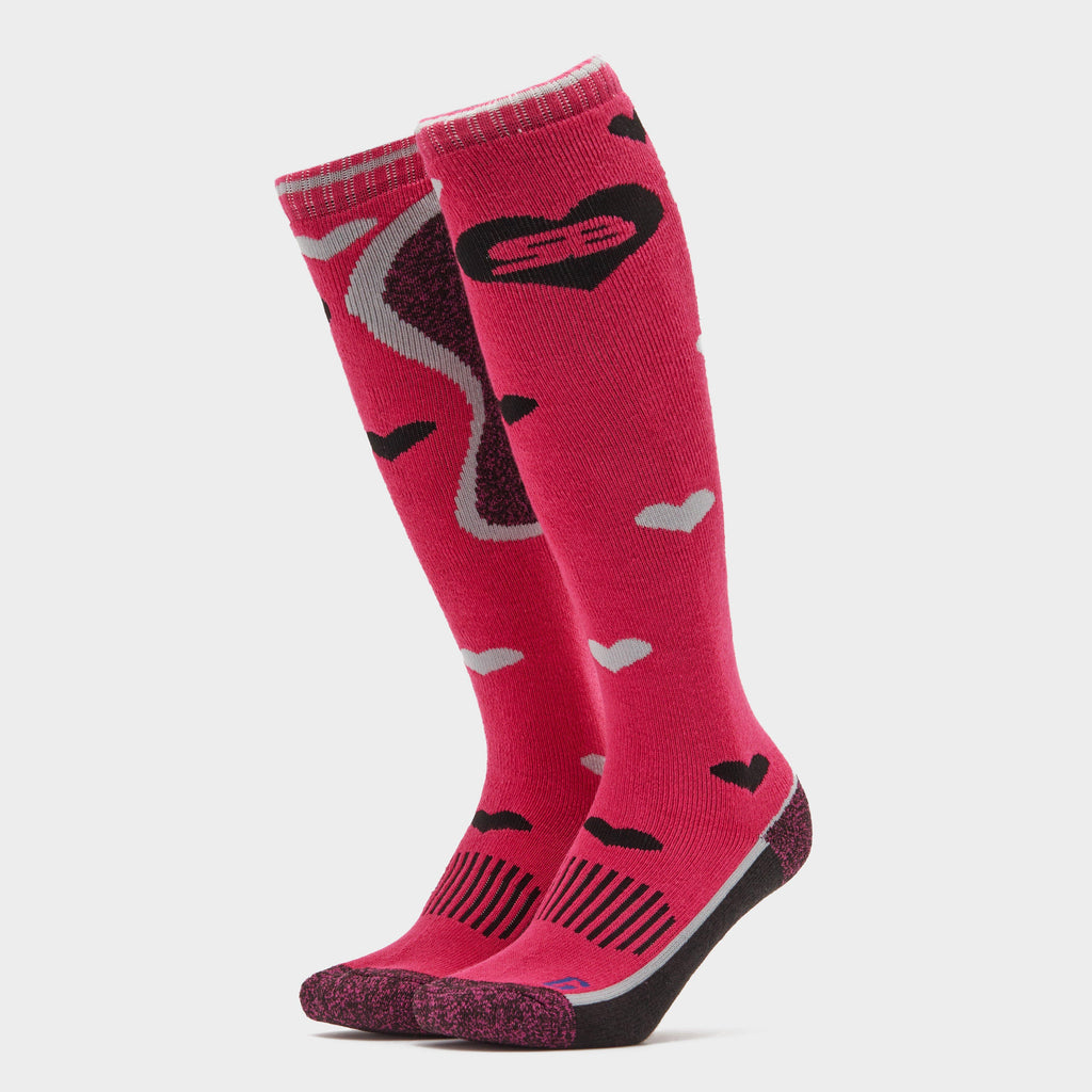 Womens Patterdale Long Socks Cerise/Black