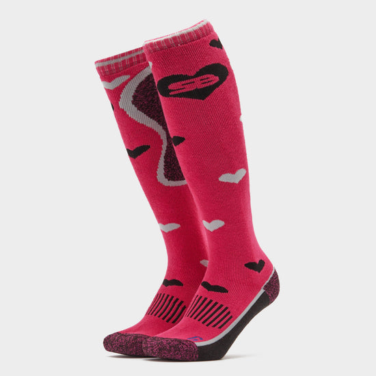Womens Patterdale Long Socks Cerise/Black