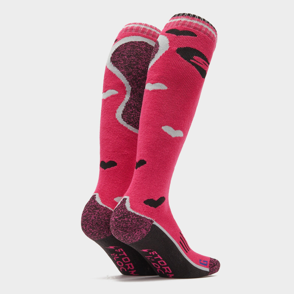 Womens Patterdale Long Socks Cerise/Black