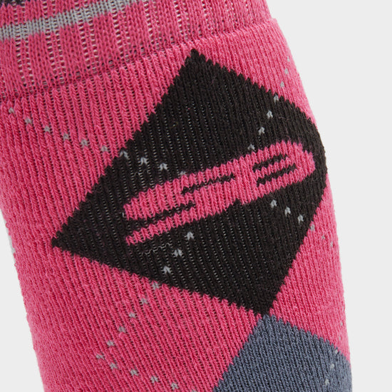 Womens Patterdale Long Socks Cerise/Black