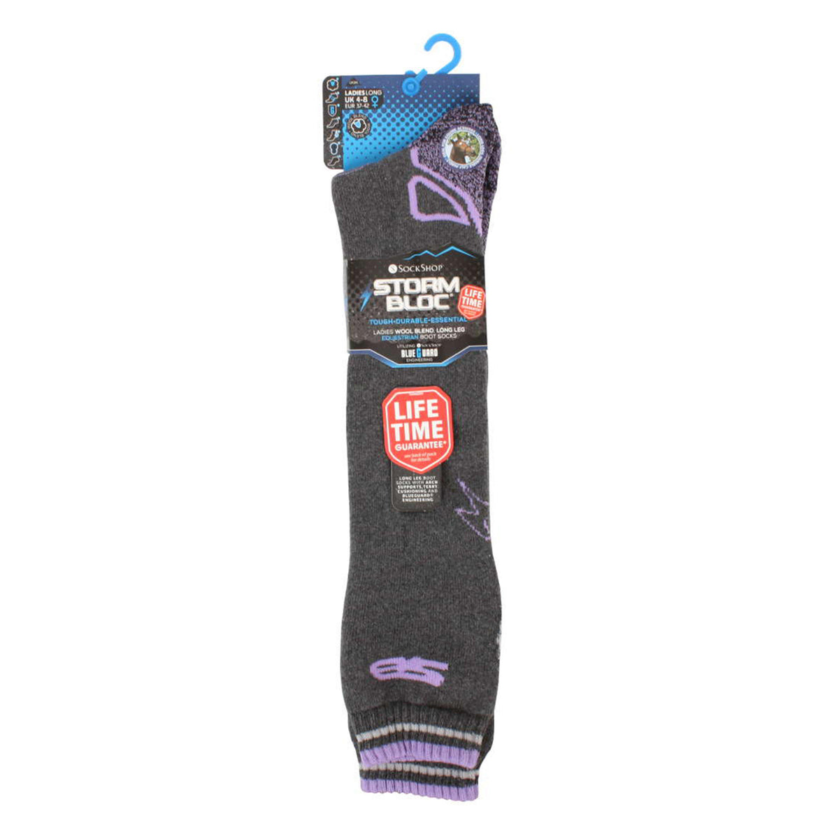 Ladies Calderbeck Socks Grey/Purple