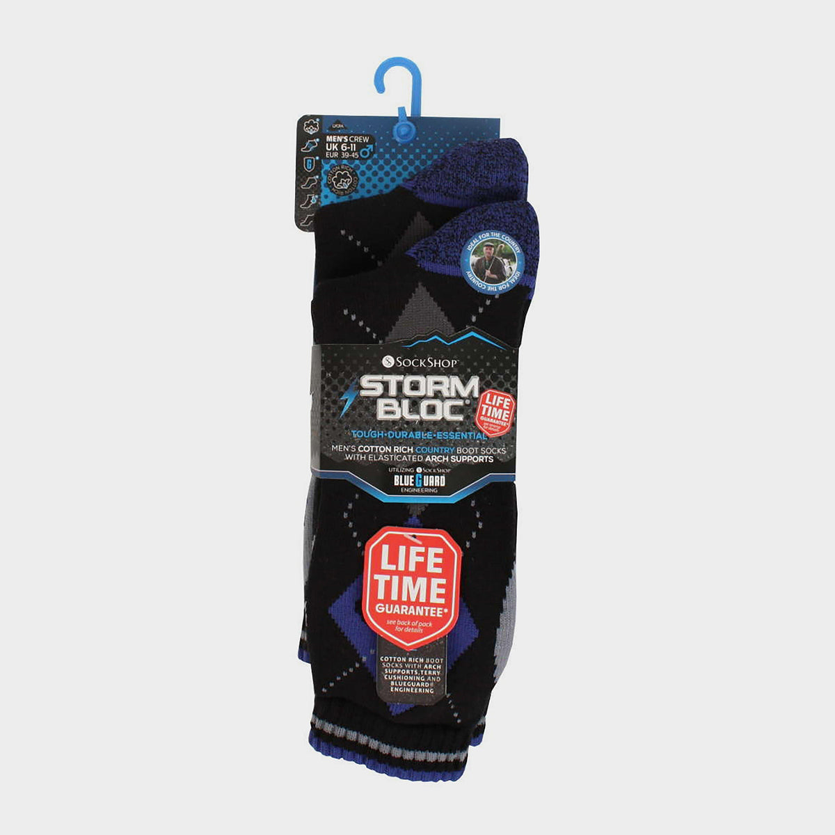 Mens Hayesmere Short Socks 2 Pack Black/Blue