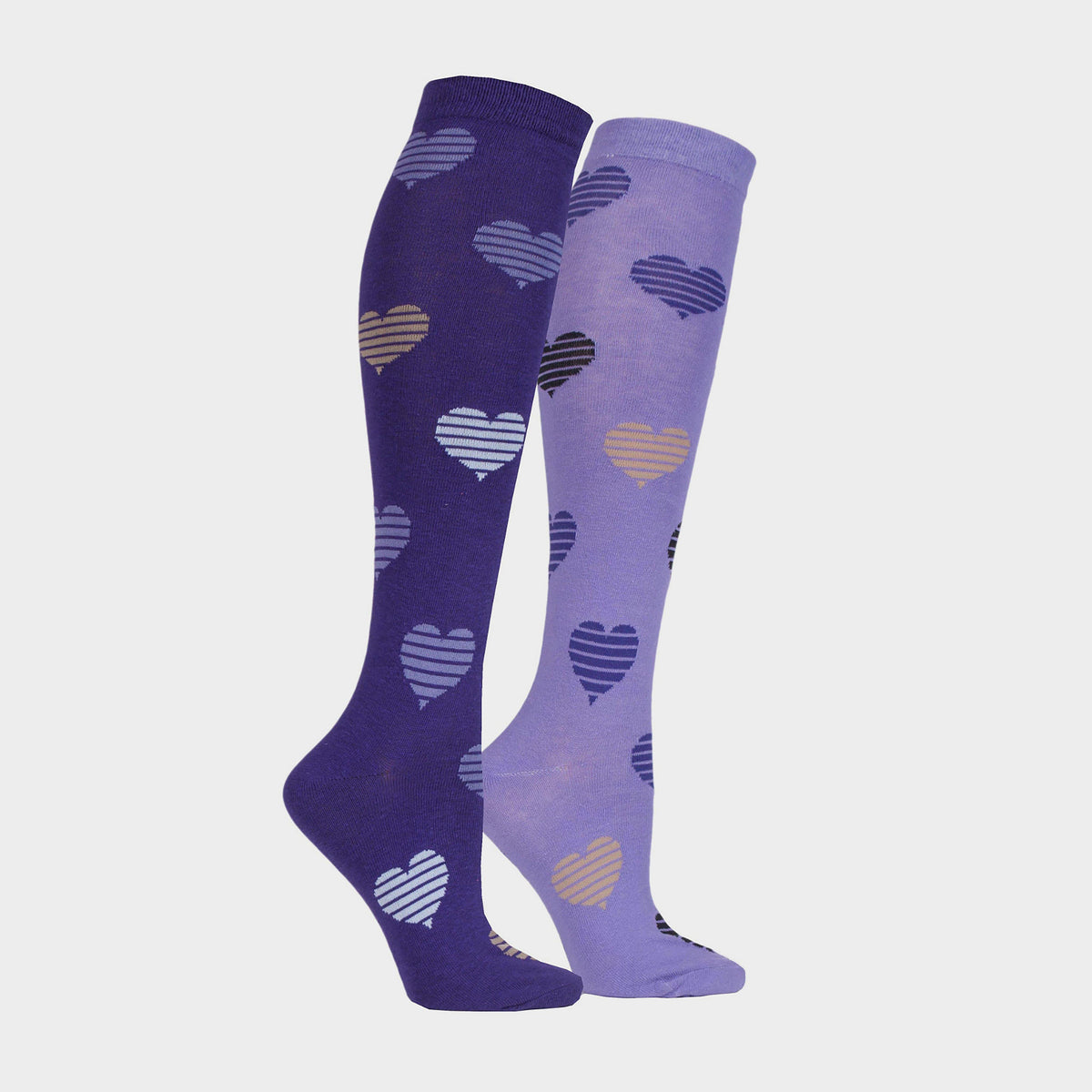 StormBloc® Equestrian Kids Hearts Socks 2 Pack Purple