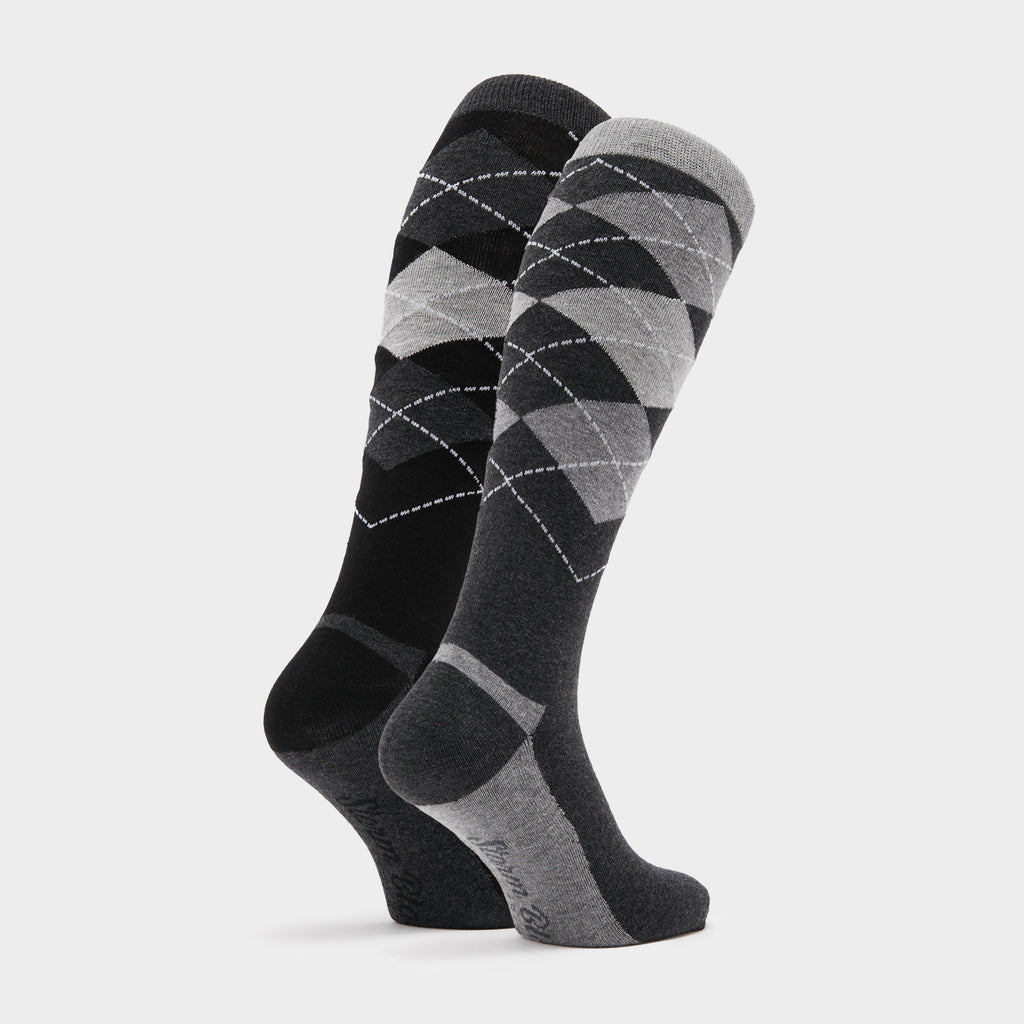 StormBloc® Equestrian Ladies Argyle Socks 2 Pack Black