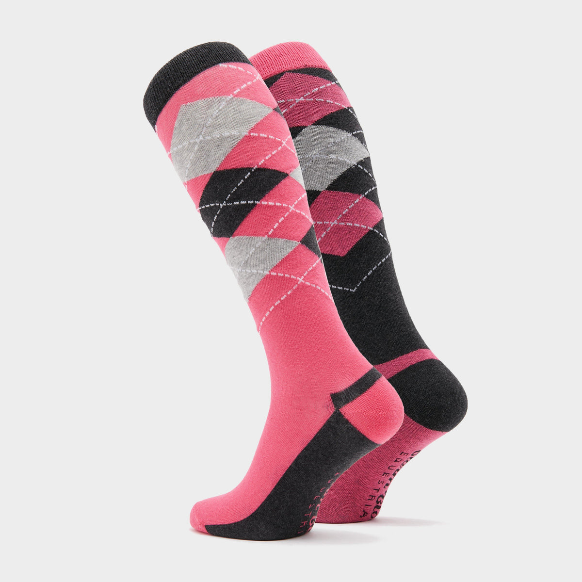 Ladies Argyle Socks 2 Pack Cerise