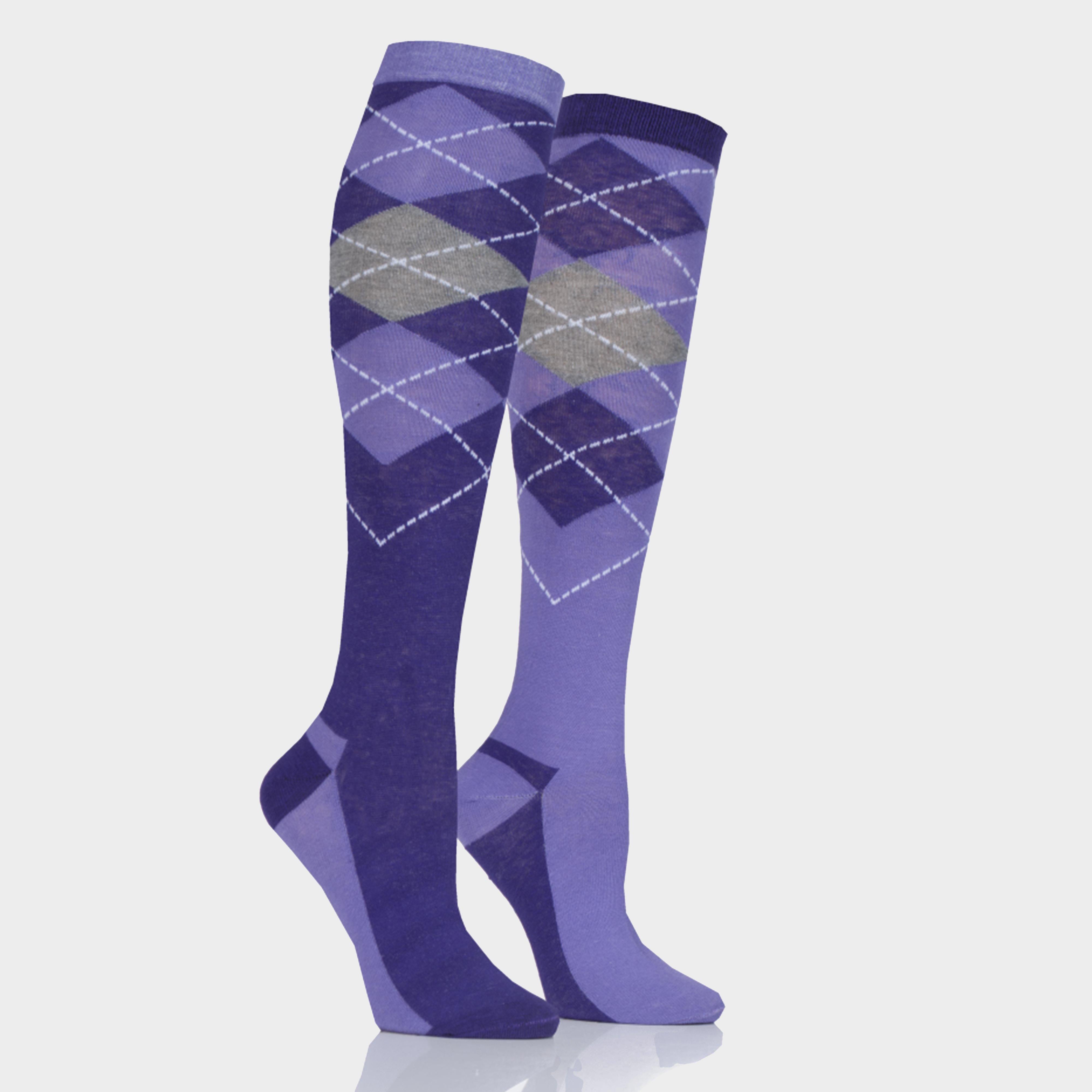 Womens Argyle Socks 2 Pack Purple