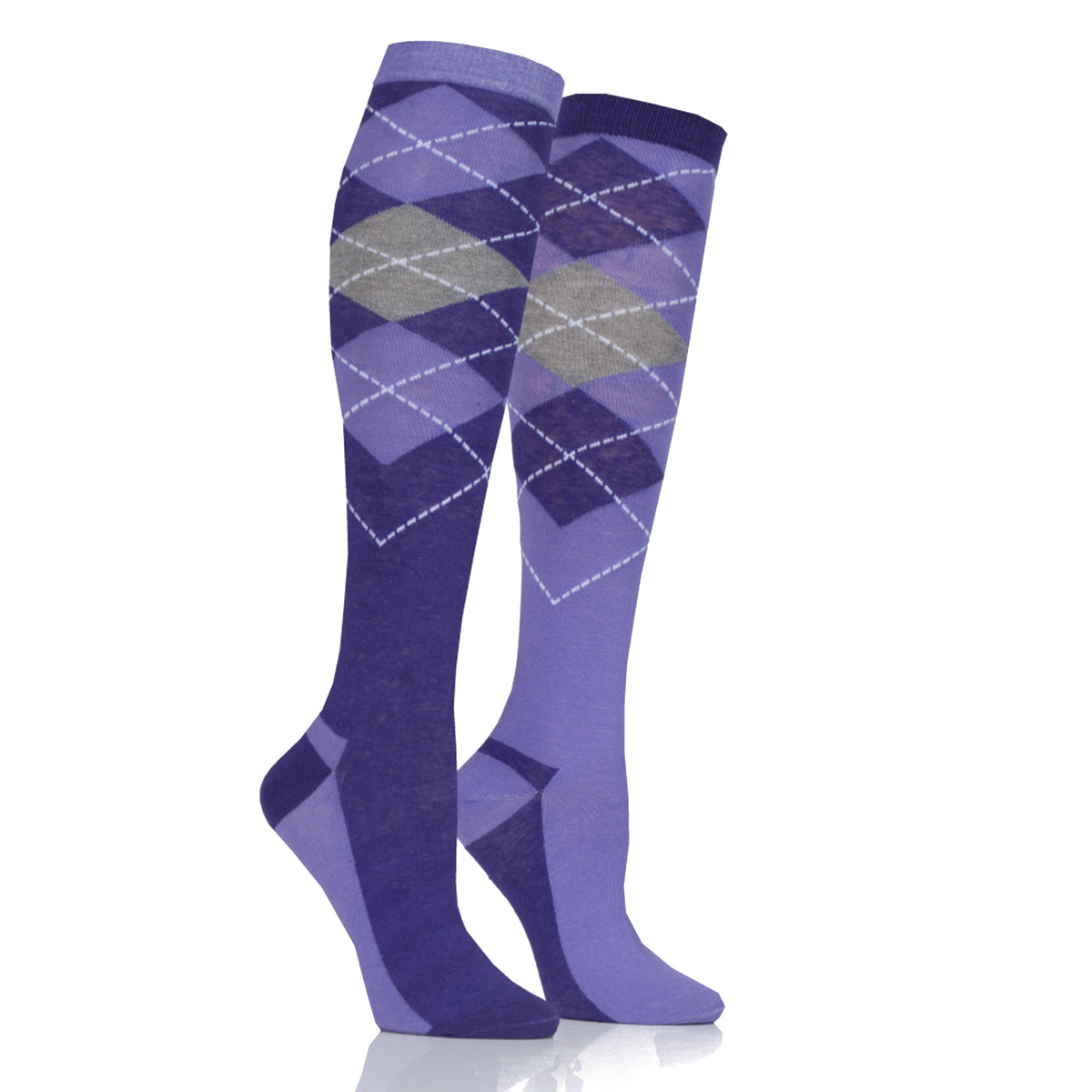 Womens Argyle Socks 2 Pack Purple
