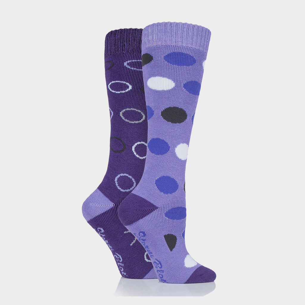Ladies Beverly Midweight Socks 2 Pack Purple