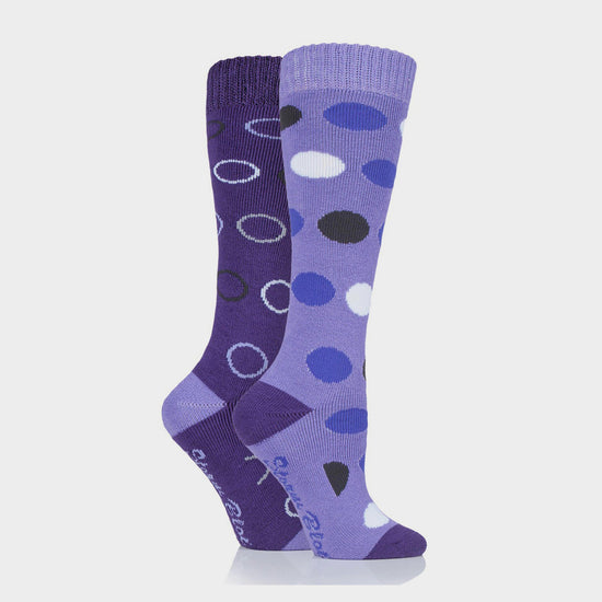 Ladies Beverly Midweight Socks 2 Pack Purple