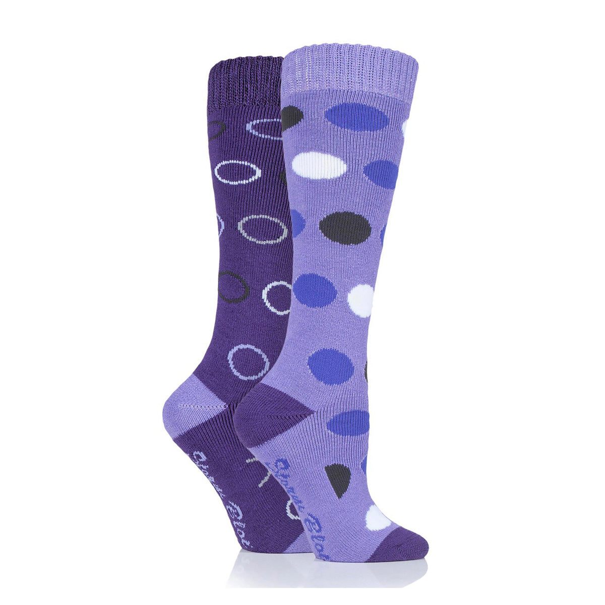 Ladies Beverly Midweight Socks 2 Pack Purple