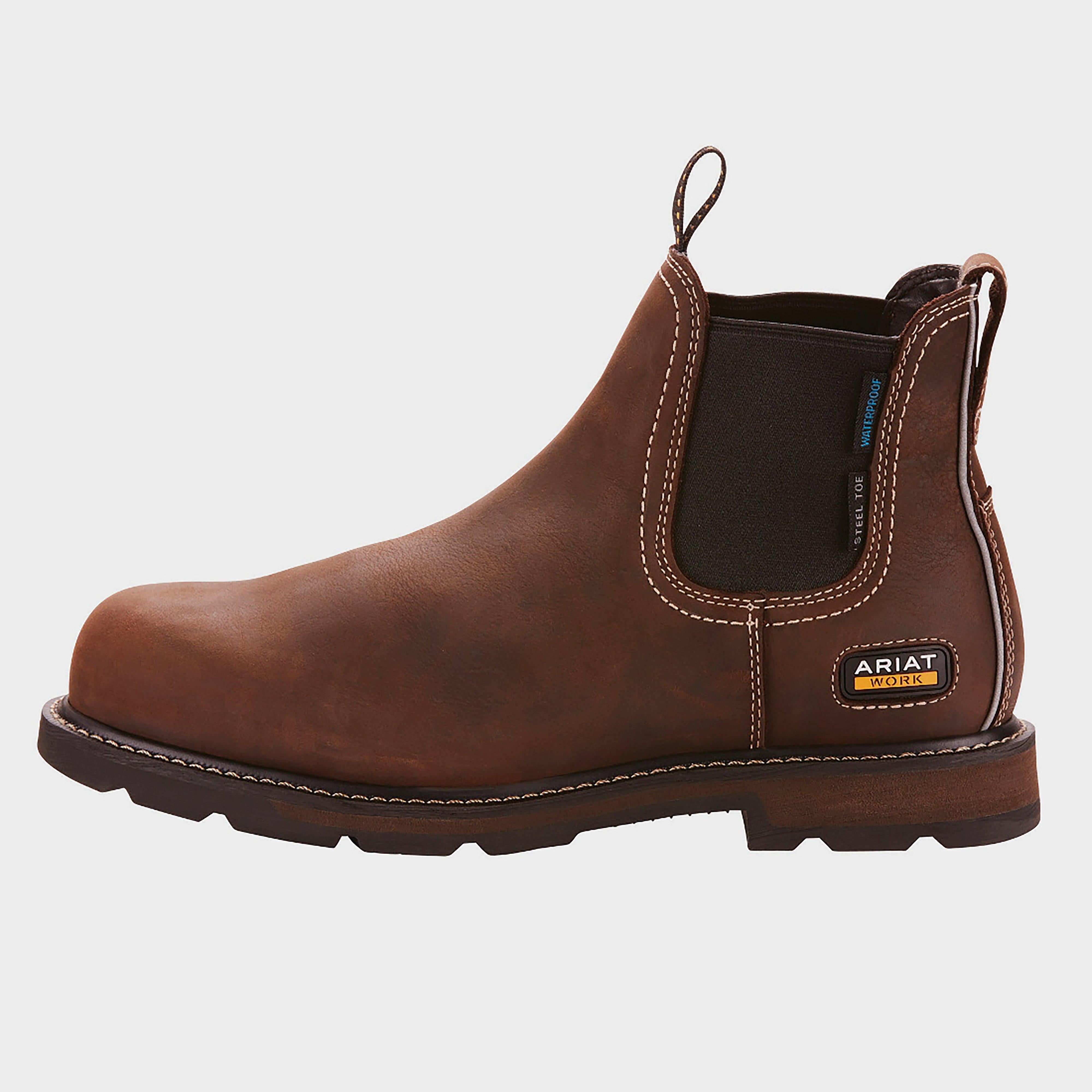 Mens Groundbreaker H2O Steel Toe Chelsea Boots Dark Brown