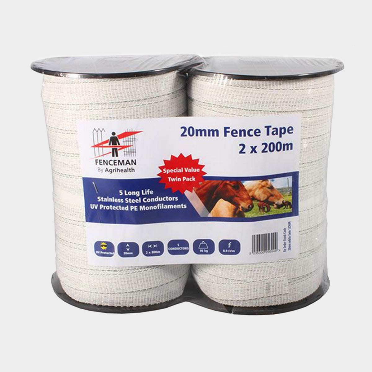 Electric Tape Twin Pack White 200m