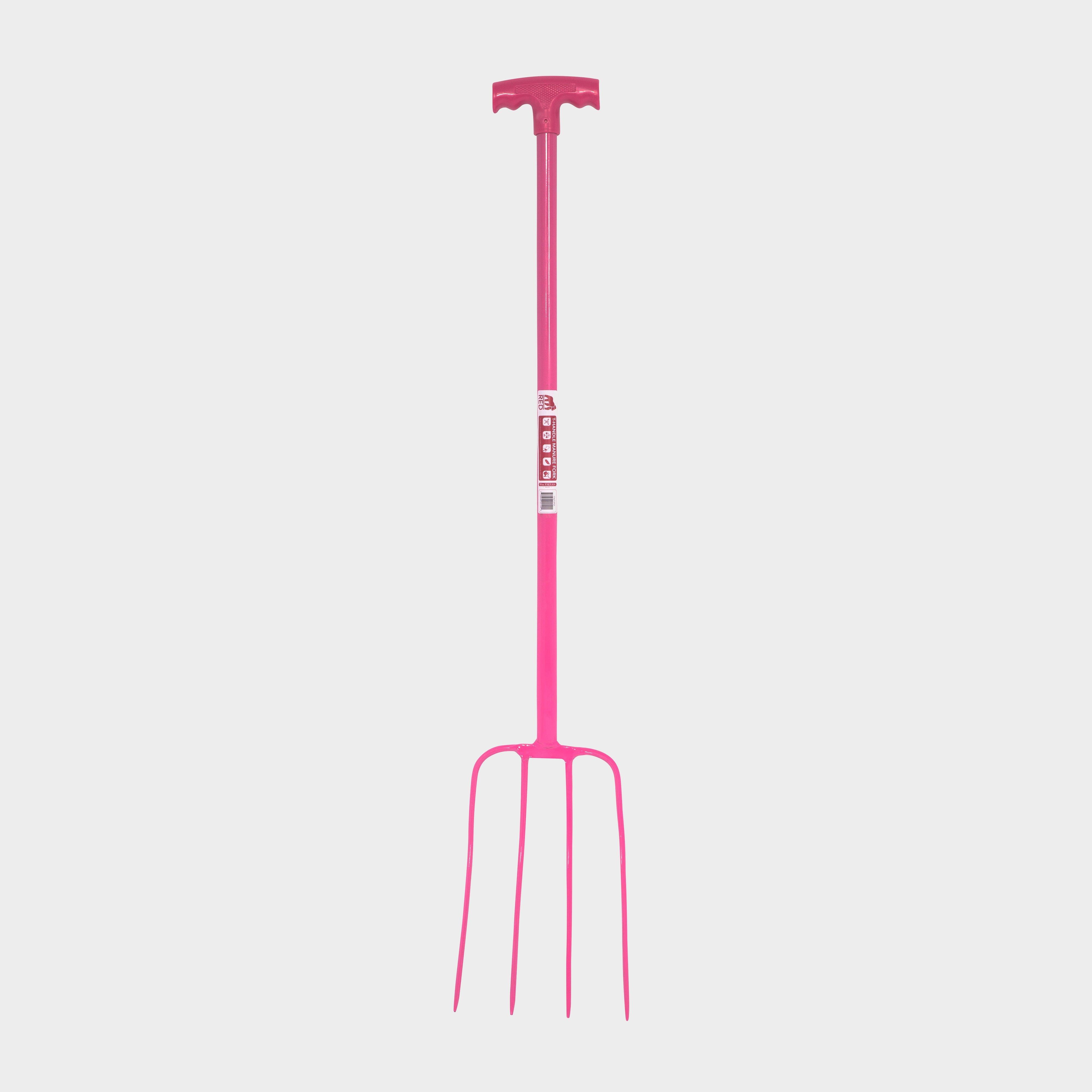 Tubular T-Grip 4 Prong Manure Fork Pink