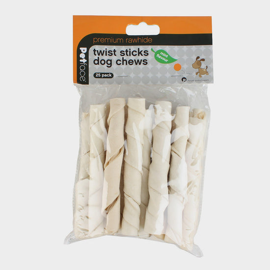 25 Pack Rawhide Mint Flavour Twist Sticks