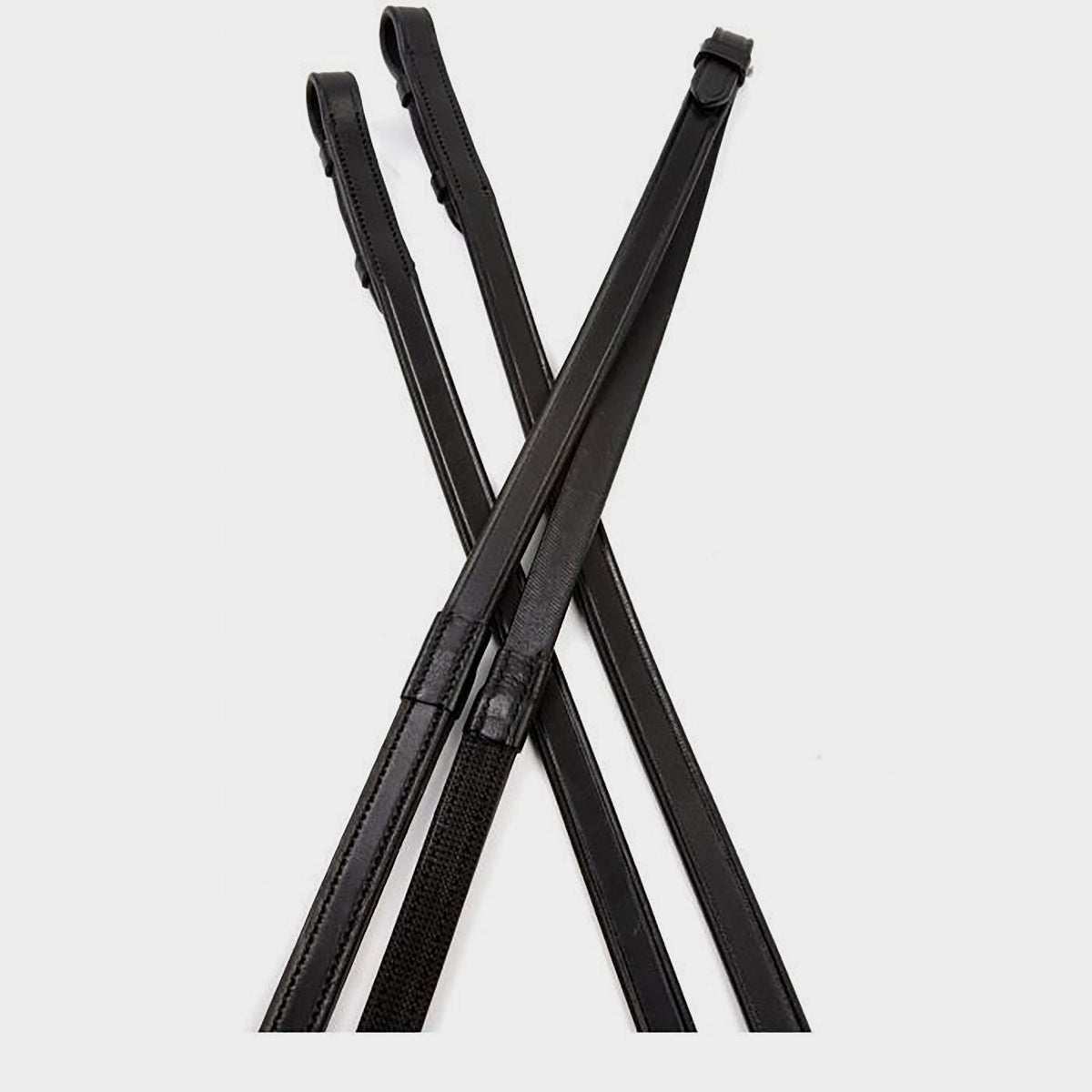 One Sided Rubber Reins Black