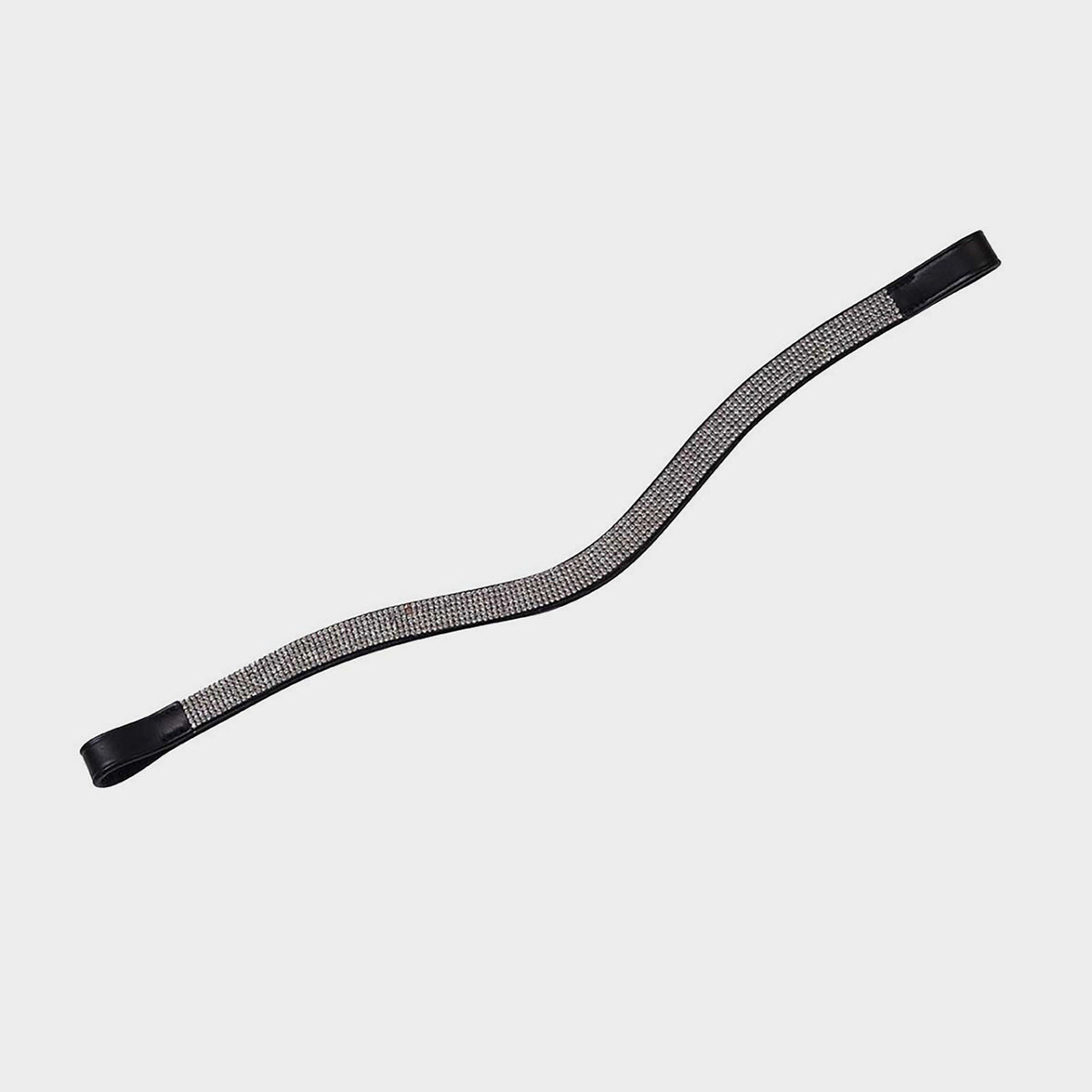 Curved Silver Chain Browband Black