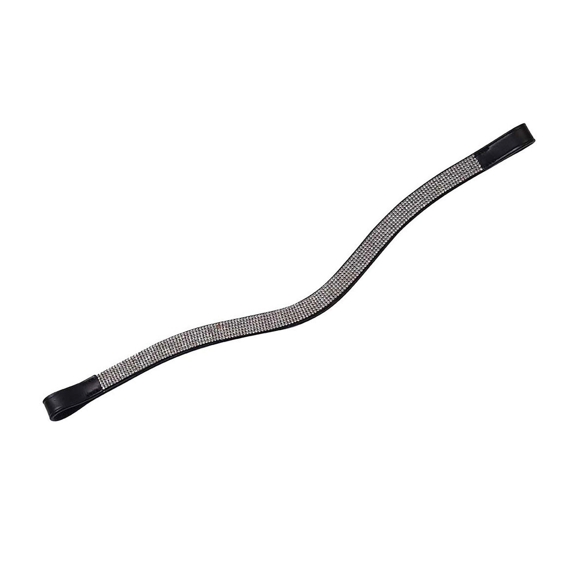 Curved Silver Chain Browband Black