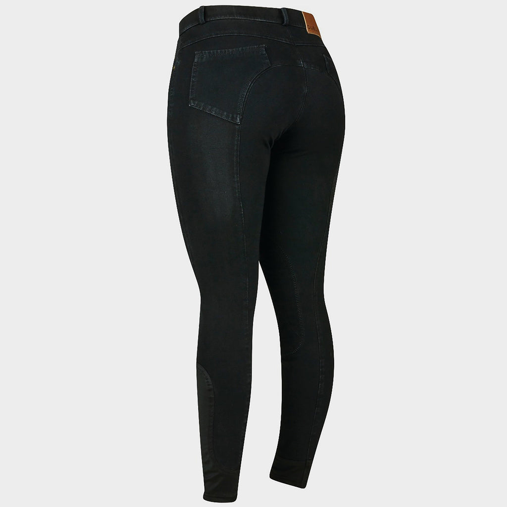 Ladies Shona Knee Patch Denim Breeches Ash Grey