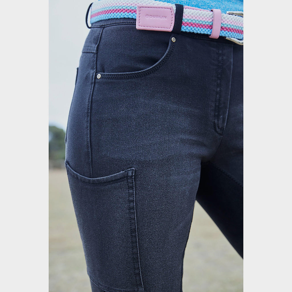 Ladies Shona Knee Patch Denim Breeches Ash Grey