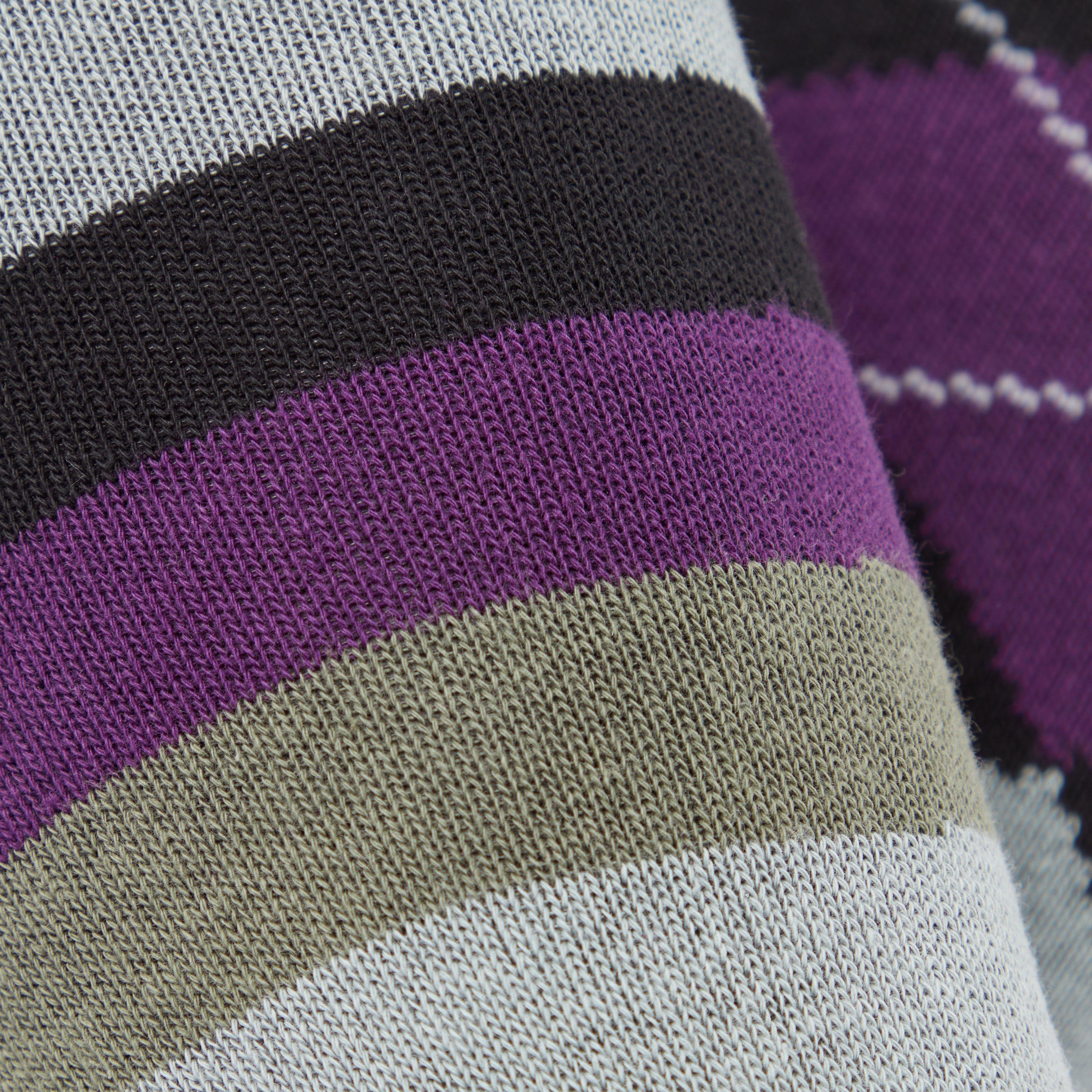 Socks Pack of 3 Black/Purple/Grey