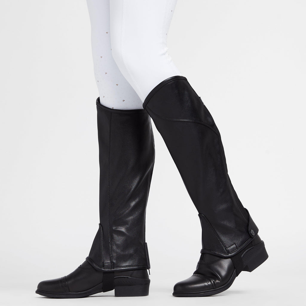 Adults Stretch Fit Half Chaps Black