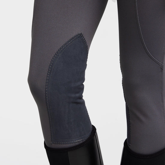 Womens Performance Flex Knee Patch Riding Tights Charcoal