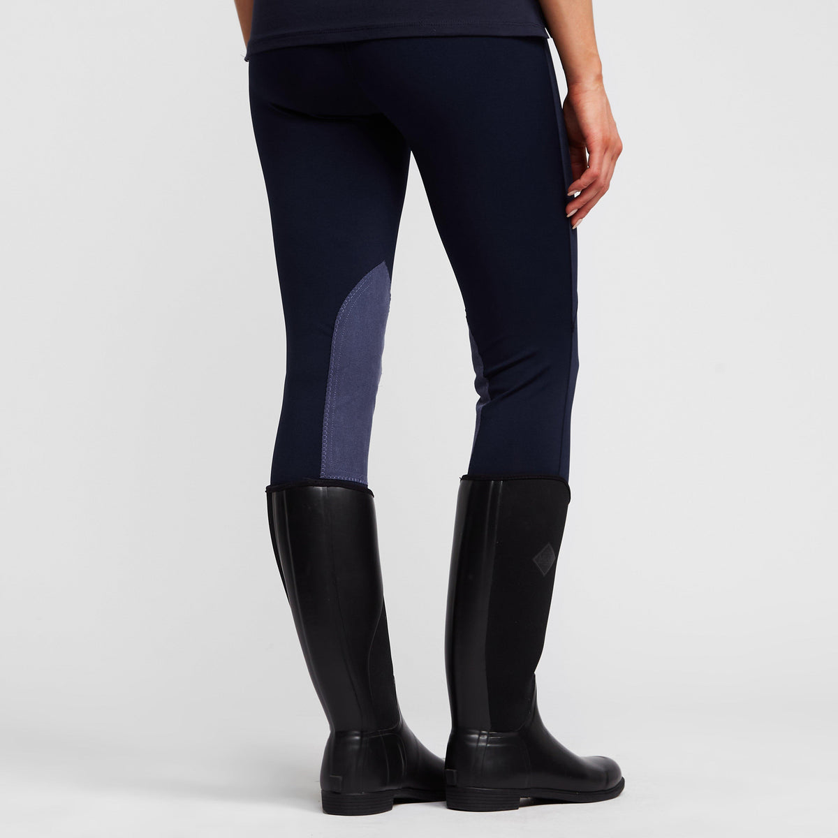 Womens Performance Flex Knee Patch Riding Tights Navy