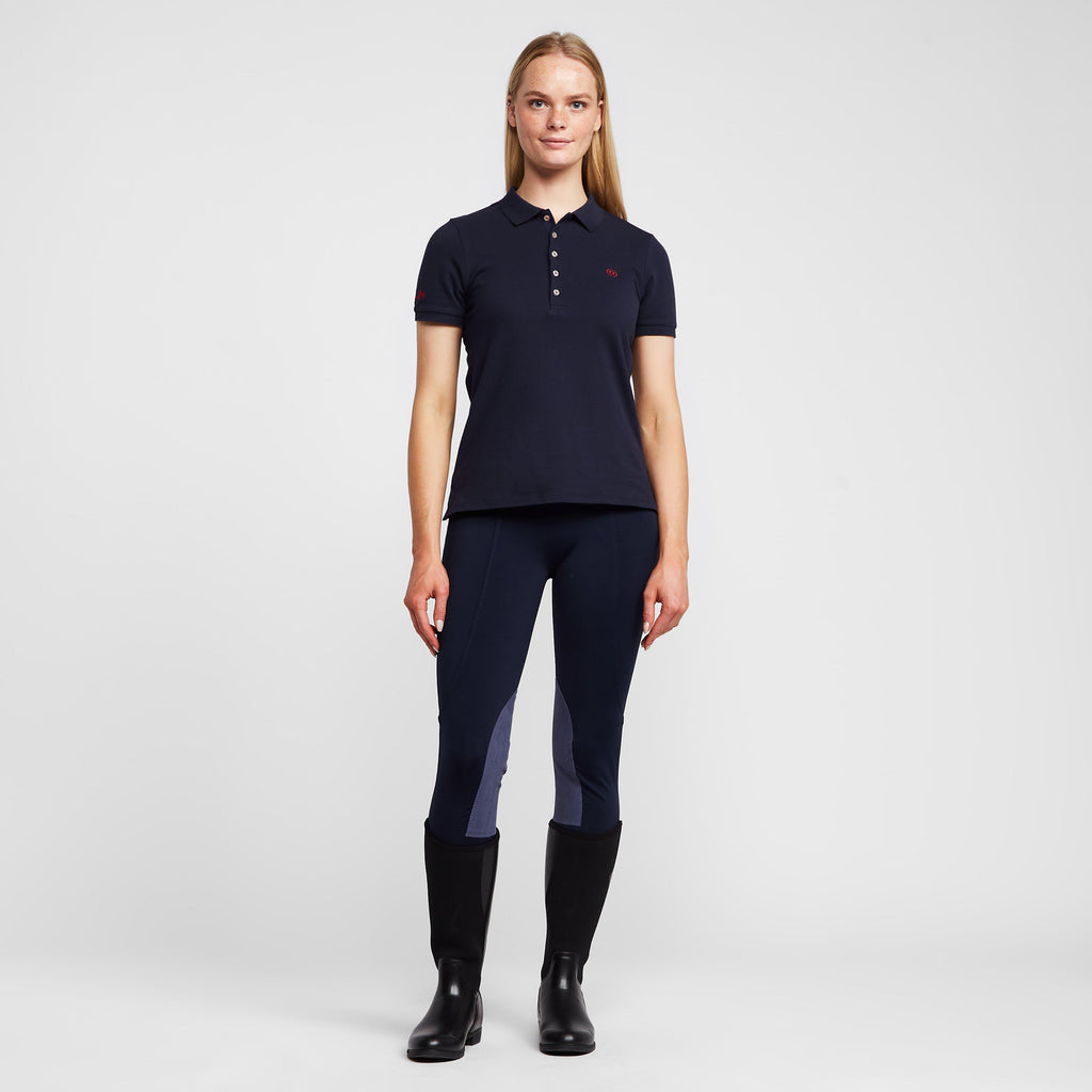 Womens Performance Flex Knee Patch Riding Tights Navy