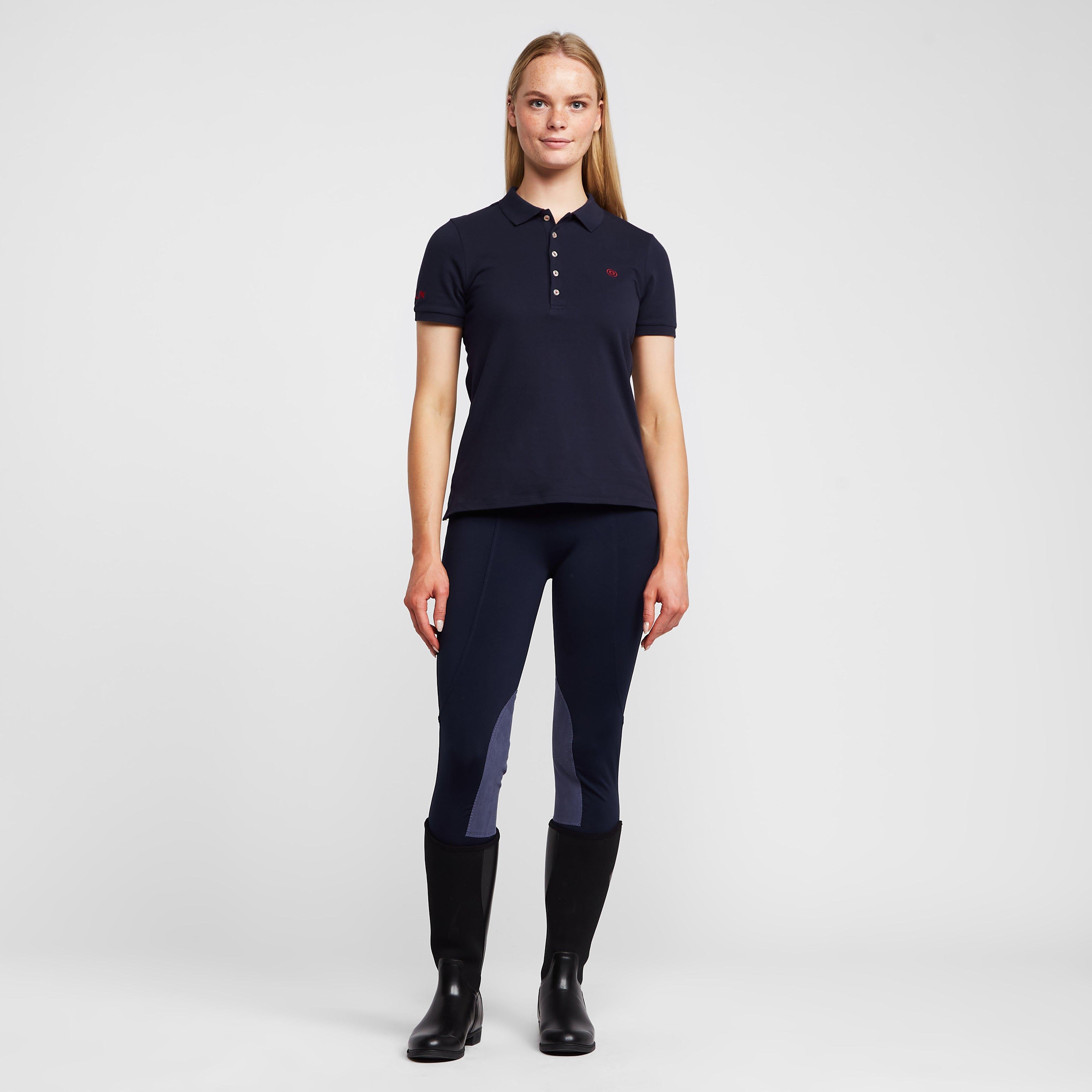 Womens Performance Flex Knee Patch Riding Tights Navy