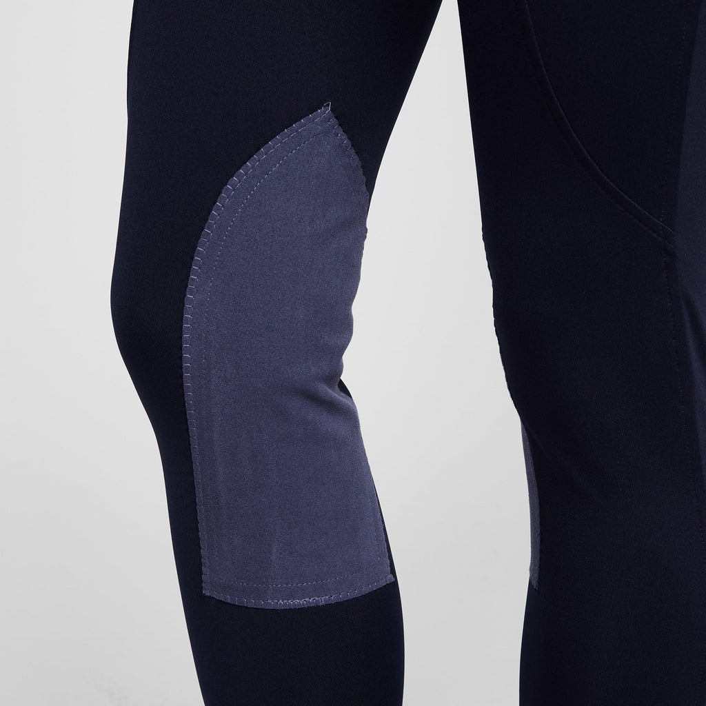 Womens Performance Flex Knee Patch Riding Tights Navy