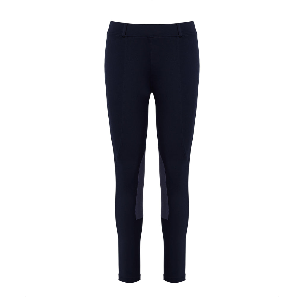 Womens Performance Flex Knee Patch Riding Tights Navy