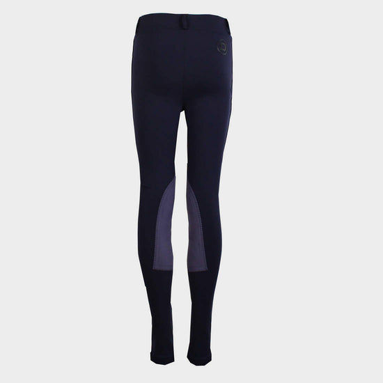 Childs Performance Flex Knee Patch Riding Tights Navy