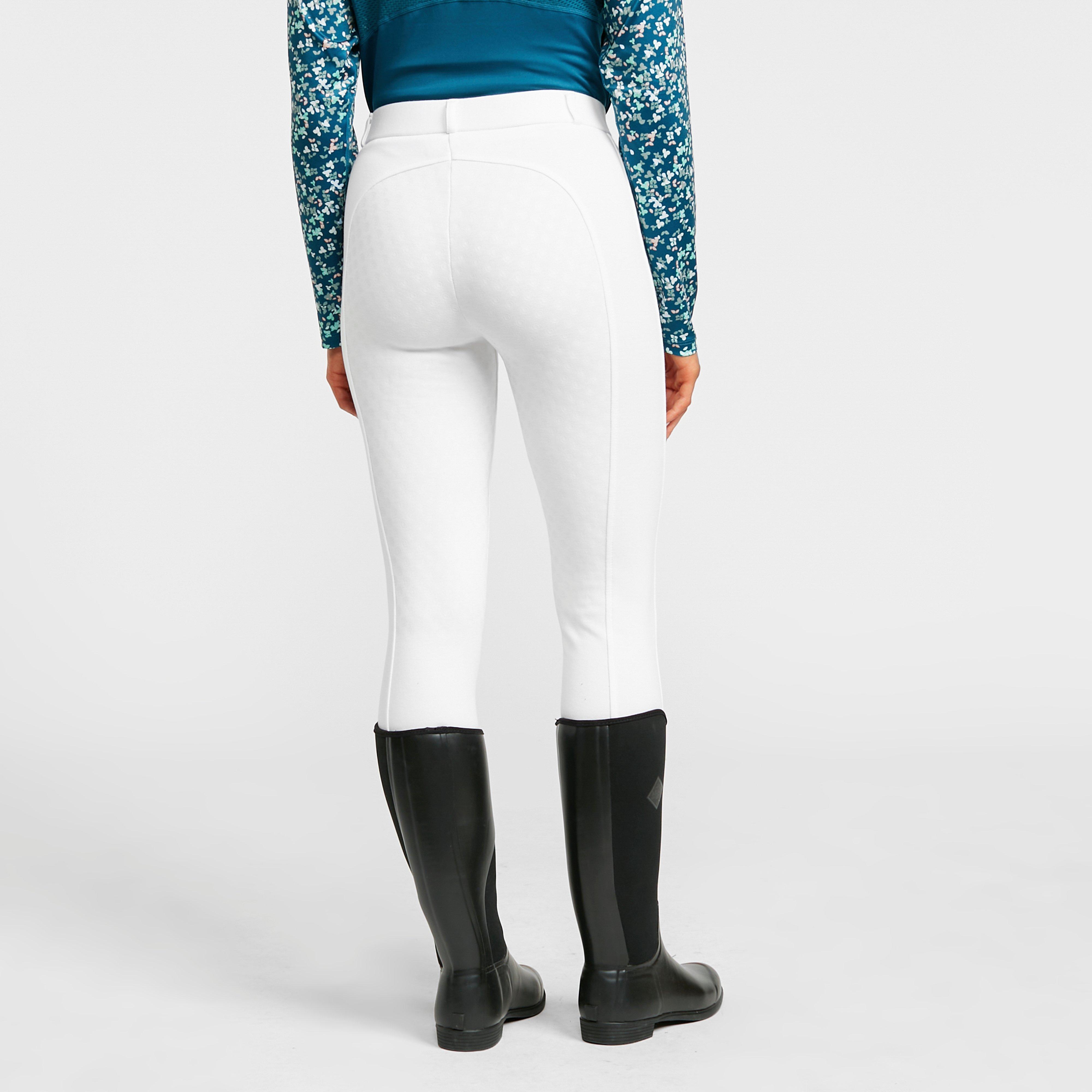 Ladies Momentum Supa-Fit Gel Full Seat Zip Up Jodhpurs White
