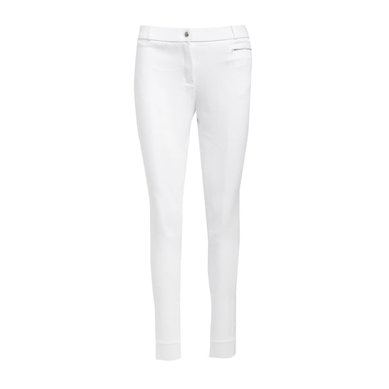 Ladies Momentum Supa-Fit Gel Full Seat Zip Up Jodhpurs White