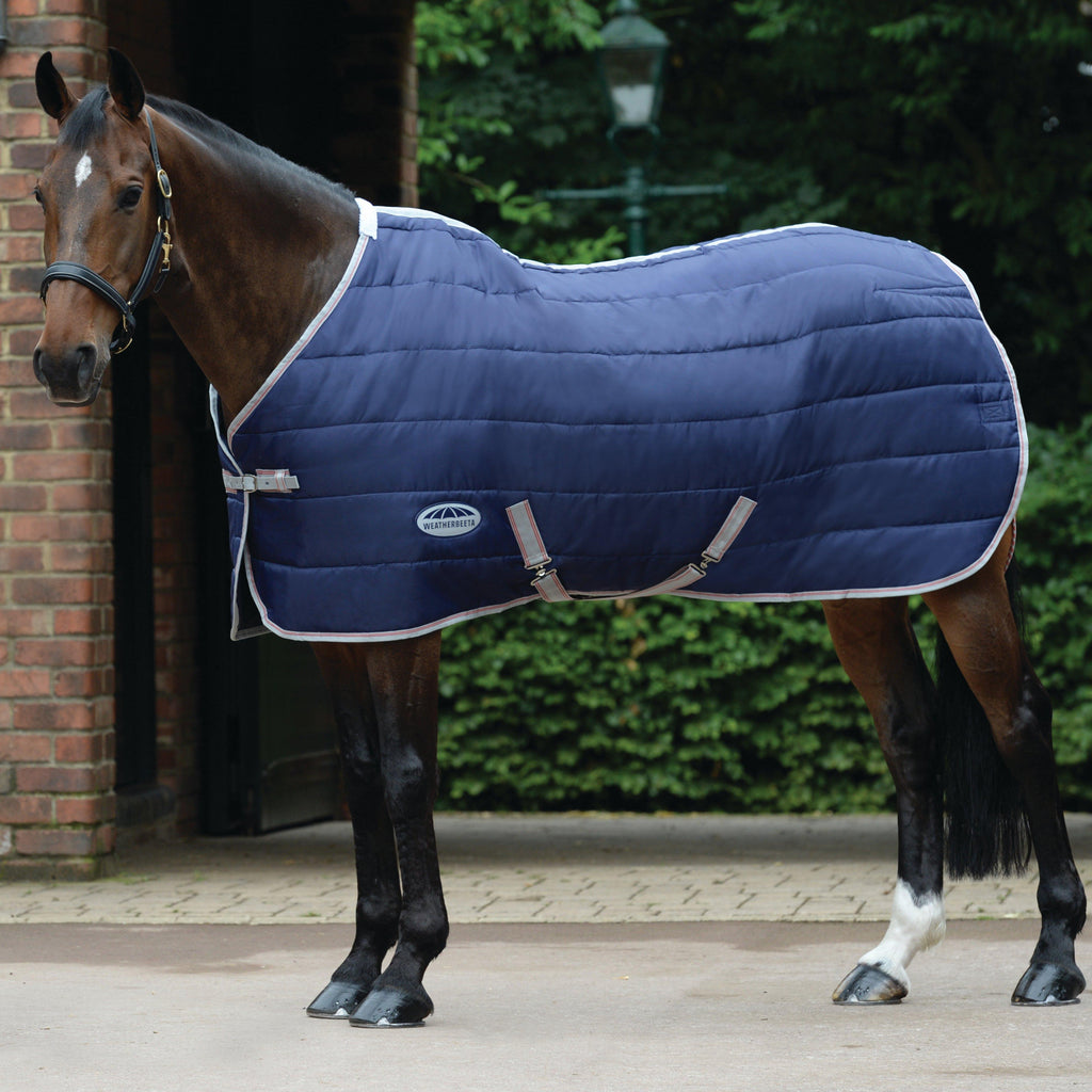 ComFiTec 210D Channel Quilt 110g Light-Medium Weight Standard Neck Stable Rug Navy/Silver/Red