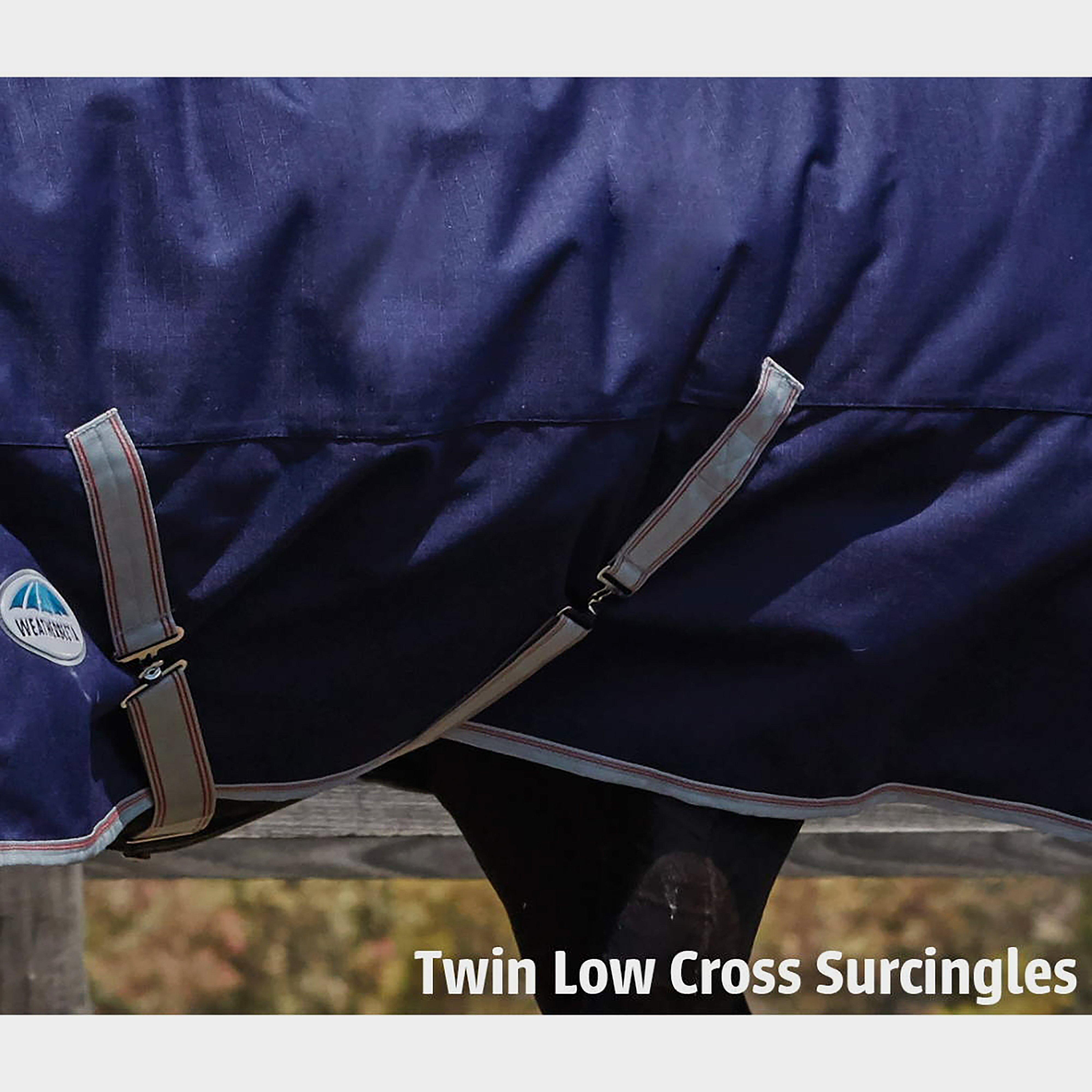 ComFiTec Essential 0g Lite Weight Standard Neck Turnout Rug Navy/Silver/Red