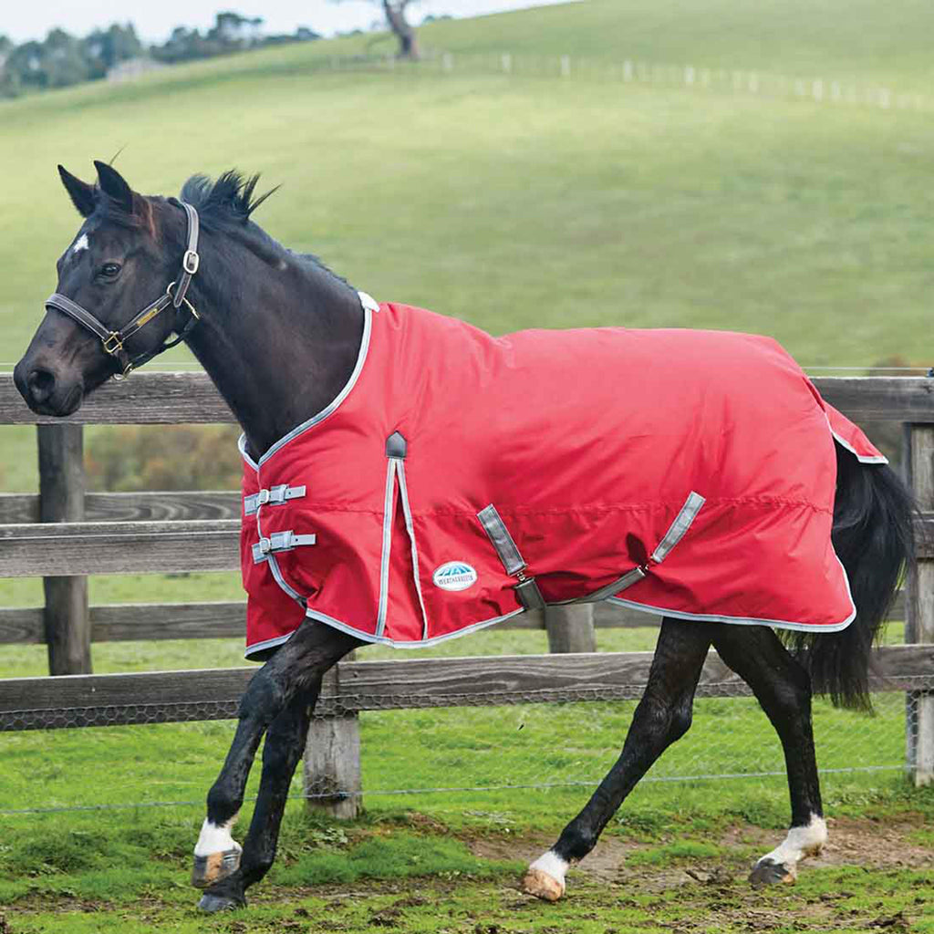 ComFITec Classic Standard Neck 0g Lite Turnout Rug Red/Silver