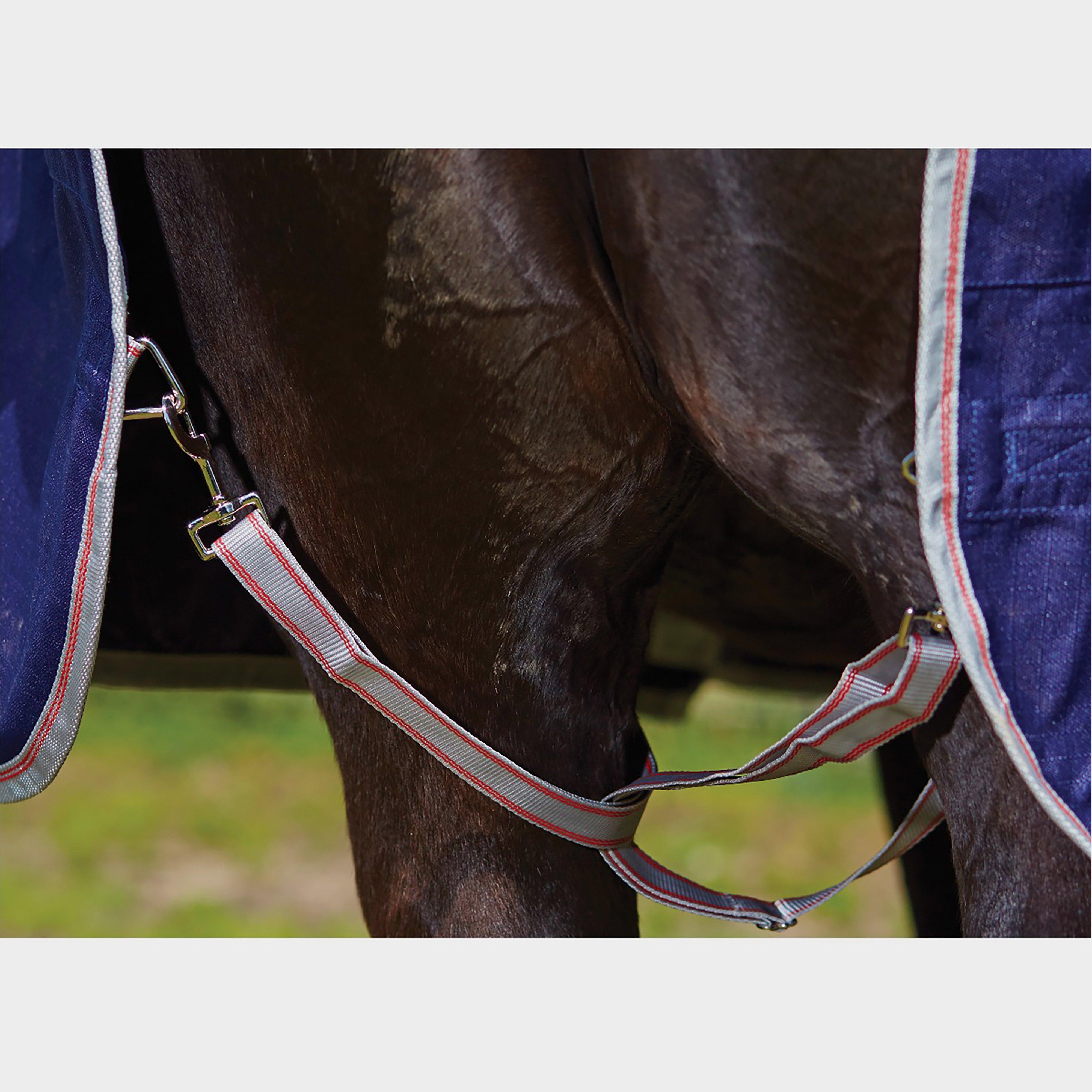 ComFiTec Essential Combo Neck Lite Plus 50g Turnout Rug Navy/Silver/Red