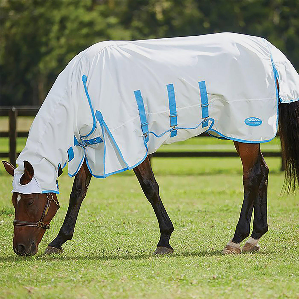 Sweet-Itch Shield Combo Neck Fly Rug White/Blue