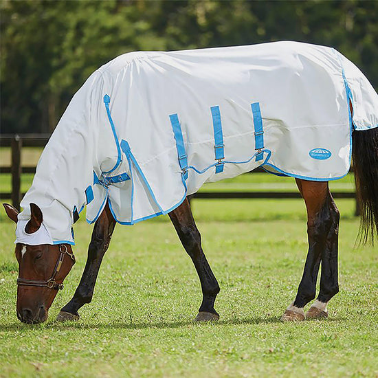 Sweet-Itch Shield Combo Neck Fly Rug White/Blue