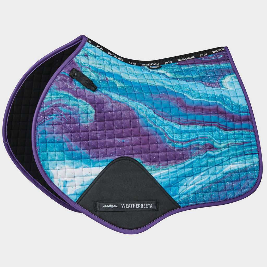 Prime Marble Jump Saddle Pad Purple Swirl Marble Print