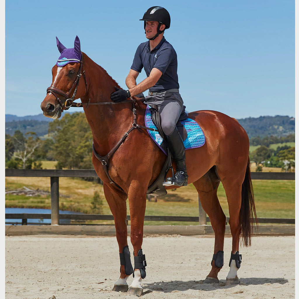 Prime Marble Jump Saddle Pad Purple Swirl Marble Print
